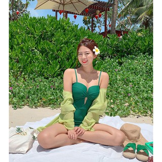 ❗️❗️ โล๊ะ สตอค  ❗️❗️  ชุดว่ายน้ำ วันพีท สีพื้น สีสันสดใส ท้าแดด