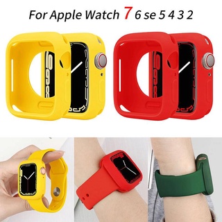 เคสซิลิโคนนิ่ม สีแคนดี้ สําหรับ Apple Watch 7 SE 6 5 4 3 2 1 iWatch Series 38 มม. 40 มม. 41 มม. 42 มม. 44 มม. 45 มม.