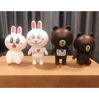 พร้อมส่ง Cony and Brownโมเดลตั้งโต๊ะตัวเล็ก Set 2 ตัว ขายยกSet