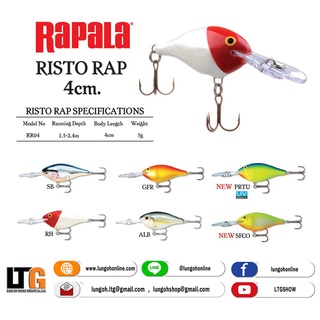 อุปกรณ์ตกปลา เหยื่อปลอม Rapala Risto Rap RR04 4CM