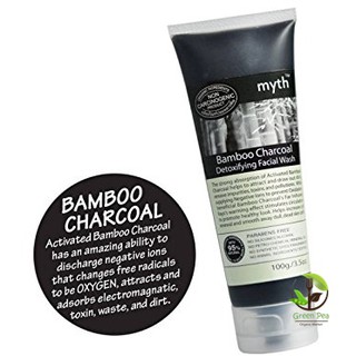 Myth เจลล้างหน้าถ่านไม้ไผ่ 100g. Bamboo Charcoal Detox PARABENS FREE NO SILICONES/ALCOHO