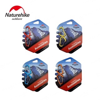 Naturehike NH15A004-H D-mini carabiner 4cm คาราบิเนอร์ ทรงตัว D shape Carabiner 2 ชิ้น ขนาด 4 เซนติเมตร