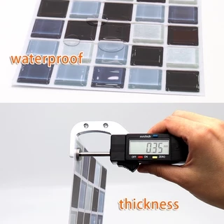 6ชิ้น สติกเกอร์ติดกระเบื้อง แผ่นกันน้ำมันกระเด็น ใช้สำหรับติดผนังห้องครัว วอลเปเปอร์ติดผนัง ลายกระเบื้องโมเสคมีกาวในตัวก