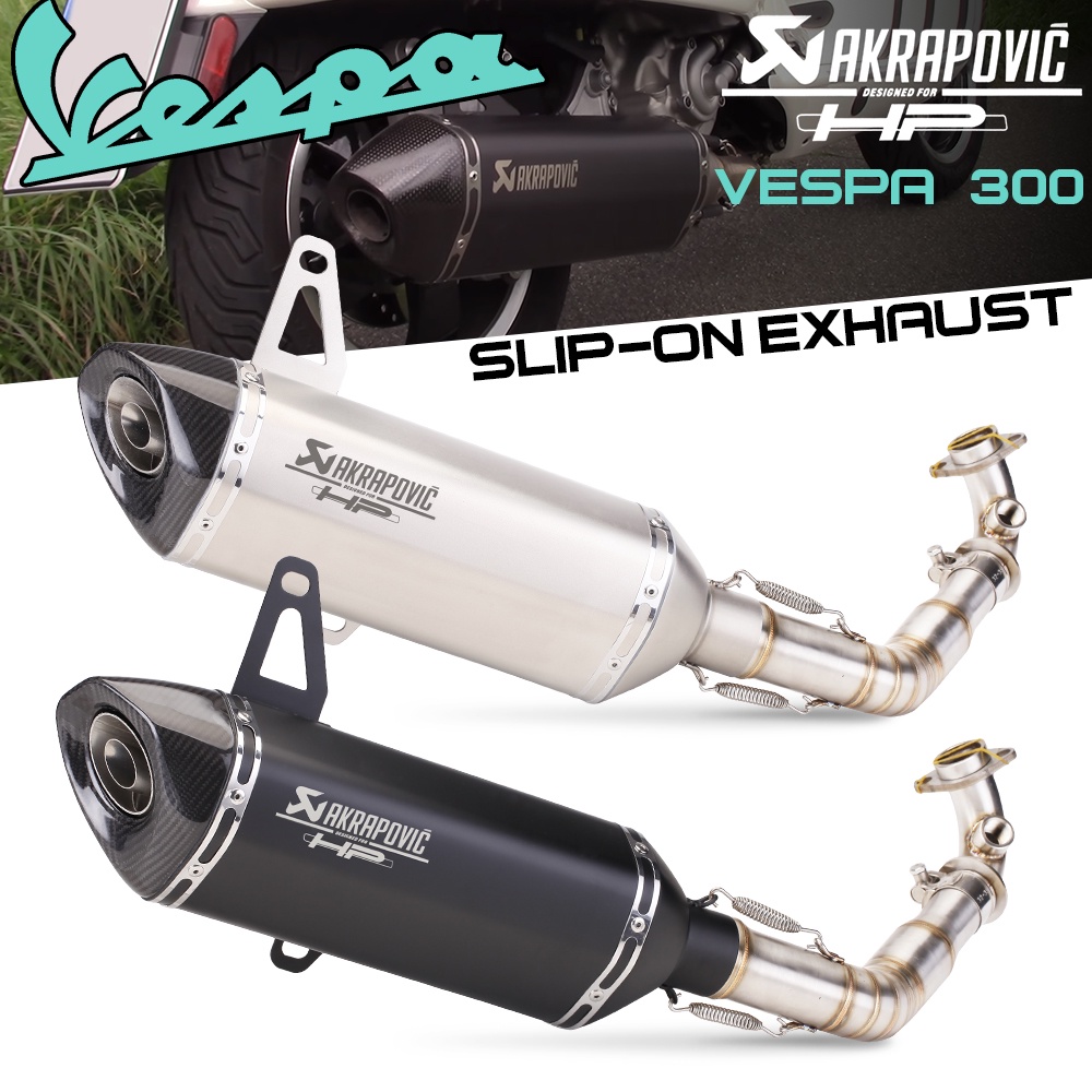 สําหรับเวสป้า gts 250 gts 300 2007- 2017 2018 2019 2020 รถจักรยานยนต์สลิปบนระบบเต็มรูปแบบท่อไอเสียท่