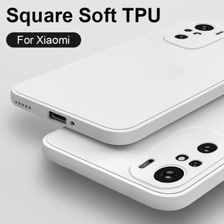 Xiaomi Mi 11 12 Pro 11 Lite แฟชั่น สี่เหลี่ยม ซิลิโคน นิ่ม เคลือบด้าน เคสกันกระแทก ป้องกันกล้อง ฝาหลัง