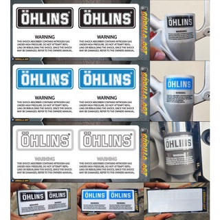 สติ๊กเกอร์ Ohlins สติ๊กเกอร์ติด โช๊ค Ohlins พื้นสีอักษรใส โอลิน  /  sticker Ohlins floor clear color letters