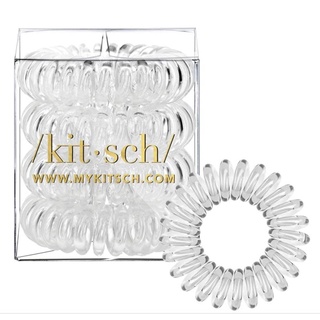 พร้อมส่ง ของแท้ Kitsch Spiral Hair Ties 4 Pack - Clear