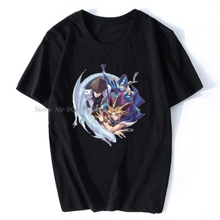 เสื้อยืดคอกลมYugioh Kaiba And Yugi Blue Eyes White Dragon Dark Magician T Shirt Cotton Anime Hip Hop Harajuku NxDgS-5XL