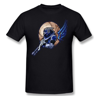 เสื้อครอปสายฝอ - ผ้าฝ้าย100%เสื้อยืดลําลอง, แขนสั้น, คอกลม, พิมพ์garrus