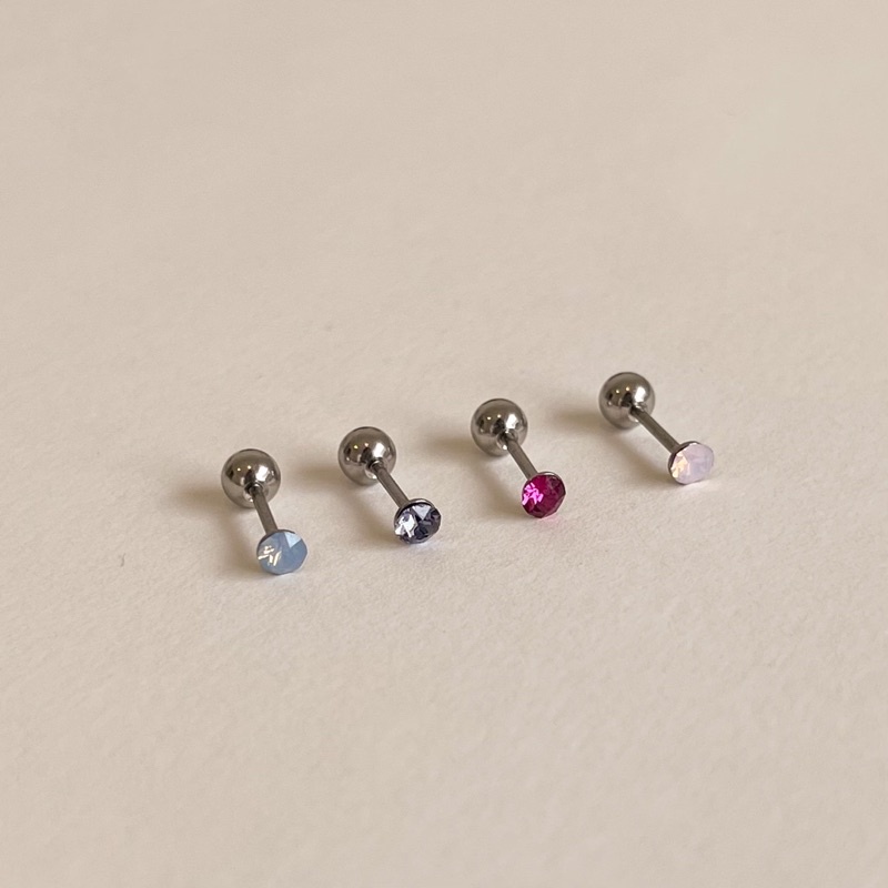 A.piece  จิวแสตนเลส  [stainless steel] summer heart piercing (ราคาต่อ 1 ข้าง)