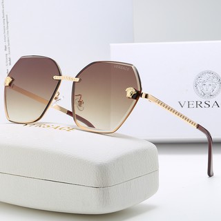 2020 Medusa Versace แว่นตากันแดดแฟชั่นใหม่สําหรับผู้ชายผู้หญิงกรอบแว่นโลหะสไตล์คลาสสิคกันลม