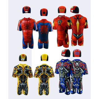 ชุดว่ายน้ำเด็ก เก็บอุณหภูมิ กันหนาว *ลิขสิทธิ์แท้* Transformer IronMan Spiderman ผลิตไทย นีโอพรีน Neoprene กันยูวี