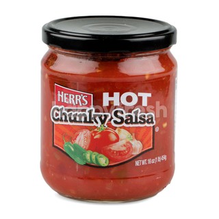 ( พร้อมส่ง )Herrs Chunky Salsa hot ซัลซ่าซอส เฮอร์ 454   กรัม