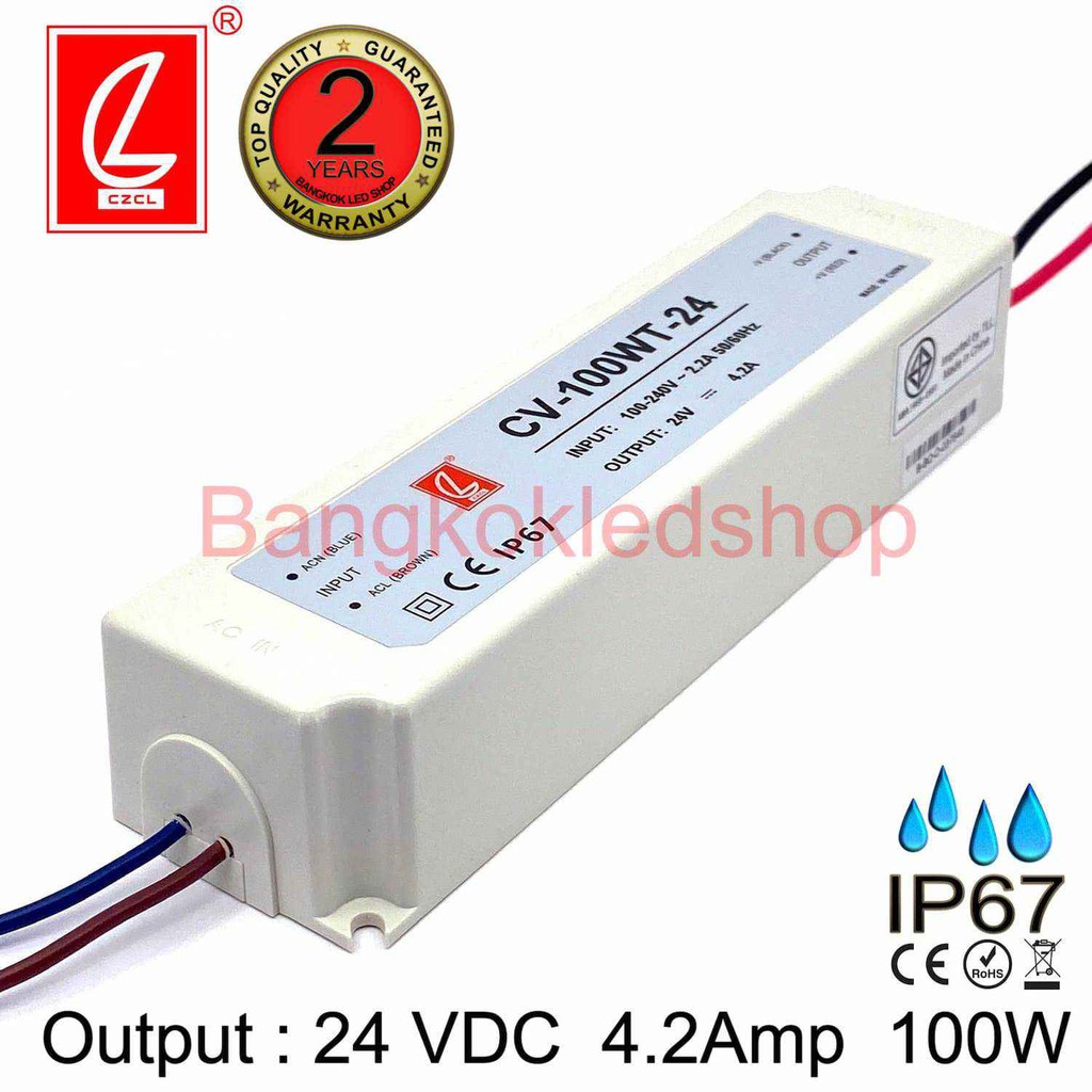 CV-100WT-24 24VDC 4.2A 100W IP67 LED DRIVER ยี่ห้อชวงเหลียง ไดรเวอร์สำหรับแอลอีดี แปลงไฟแอลอีดี รุ่น