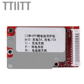 Ttiitt  อุปกรณ์ป้องกัน Bms Pcb สําหรับแบตเตอรี่ 48v / 54 . 6 V 13s 18650 Li - Ion 15-45a Af