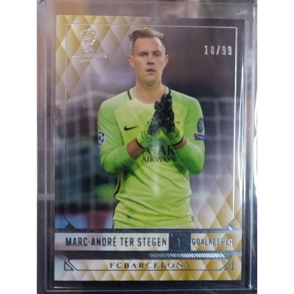 Number/99 2017 Topps UCL Showcase Gold /99 Marc-Andre ter Stegen #53