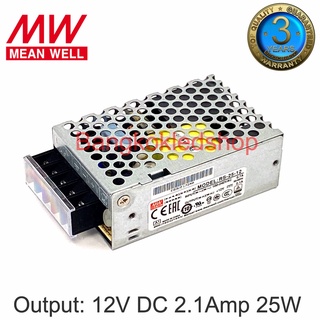 RS-25-12 / RS-25-24 POWER SUPPLY MEAN WELL สวิตซ์ชิ่งพาวเวอร์ซัพพลาย ยี่ห้อมีนเวล หม้อแปลงสำหรับแอลอีดี รุ่นตะแกรง