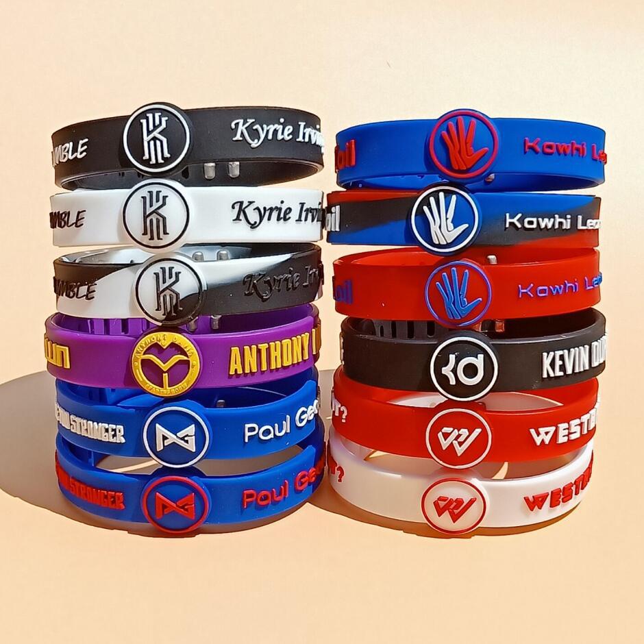 NBA Round sign Bracelet Basketball Star Silicone Adjustable Bracelet Warriors Basketball Star Baller Band(1-20)