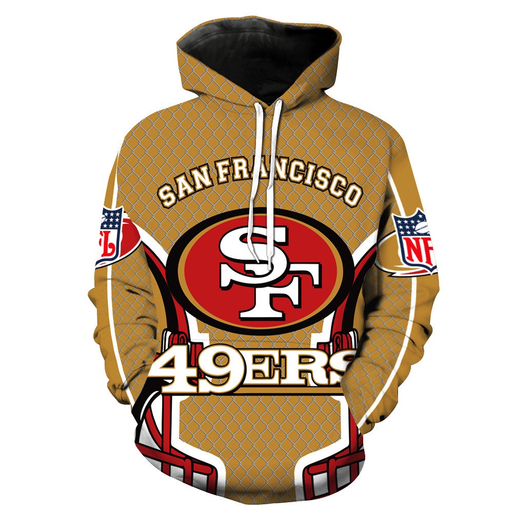 Nfl SF 49ERS เสื้อกันหนาว เสื้อแจ็กเก็ต มีฮู้ด พิมพ์ลาย 3D แฟชั่น