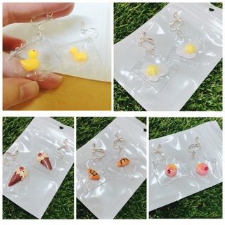 “พร้อมส่ง” ต่างหูหนีบแฟชั่นลายขนมน่ารักๆ
