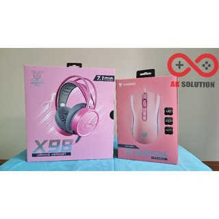 เกมมิ่งเกียร์สีชมพู Pink Edition SET C Headphone+Mouse(X98 Headphone+Nubwo Mouse NM-89M PINK)