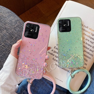 เคสโทรศัพท์มือถือนิ่ม Xiaomi Redmi Note 11 Pro Pro+ 11S 10C 10 Mi 12 Pro 5G 4G Bling Shiny Phone Cell Case Clear Transparent Smartphone Casing Soft เคส Redmi10C Back Cover with Hand Bracelet