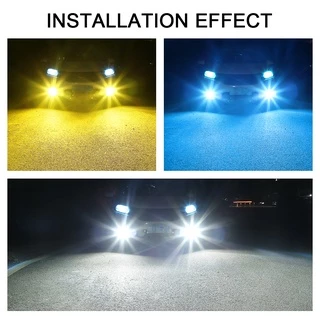 1 ชิ้น หลอดไฟ 12LED หลอดไฟตัดหมอก H11 H8 H16 H4 H7 9005 9006 HB4 HB3 H3 สำหรับรถยนต์ สีเหลือง น้ำแข็งสีฟ้า