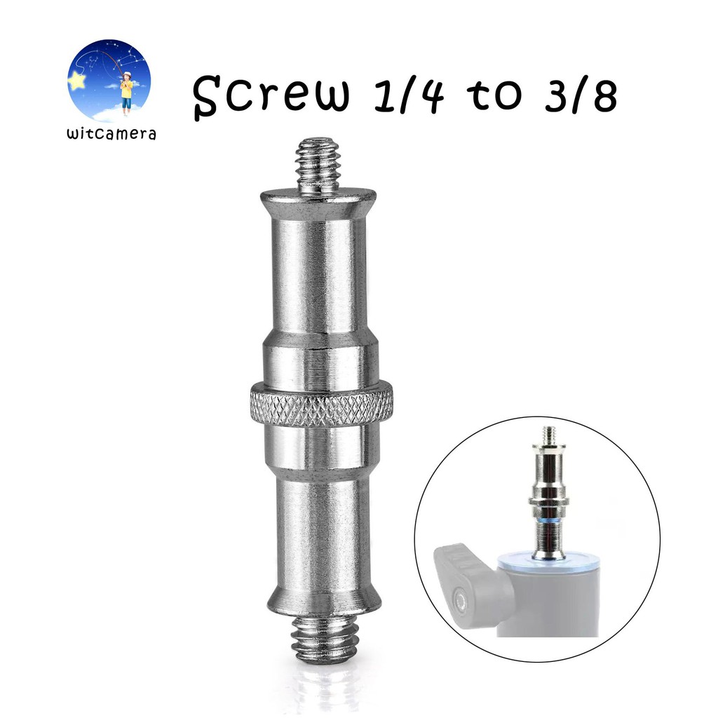 ใหม่เหล็ก Solid Adapter สกรู 1/4 ถึง 3/8 สำหรับขาตั้งกล้องขาตั้งแฟลช Light Stand New Iron Solid Adapter Screw 1/4 to 3/8 - รูปที่ 5