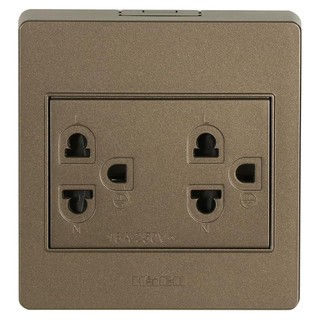 ชุดเต้ารับคู่ 3 ขา HACO M3N-E20-CC 2-PORT 3-PIN WALL SOCKET HACO M3N-E20-CC