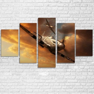 Dunkirk Spitfire Airplane WW2 โปสเตอร์ผ้าใบ พิมพ์ลาย HD ไม่มีกรอบ 5 ชิ้น สําหรับตกแต่งผนังบ้าน 5 ชิ้น