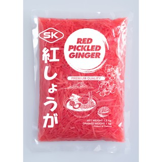 ขิงดอง ขิงดองญี่ปุ่น ขิงสไลส์เส้นแดง ถุงไหญ่ 1.5 กิโล ขิงสามรส Japanese pickled ginger