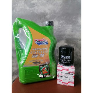 น้ำมันเครื่องSpeed_oil​ SAE​5w30​ รถดีเซล​ พร้อมกรองน้ำมันเครื่องแท้ออนิวดีแม็ก