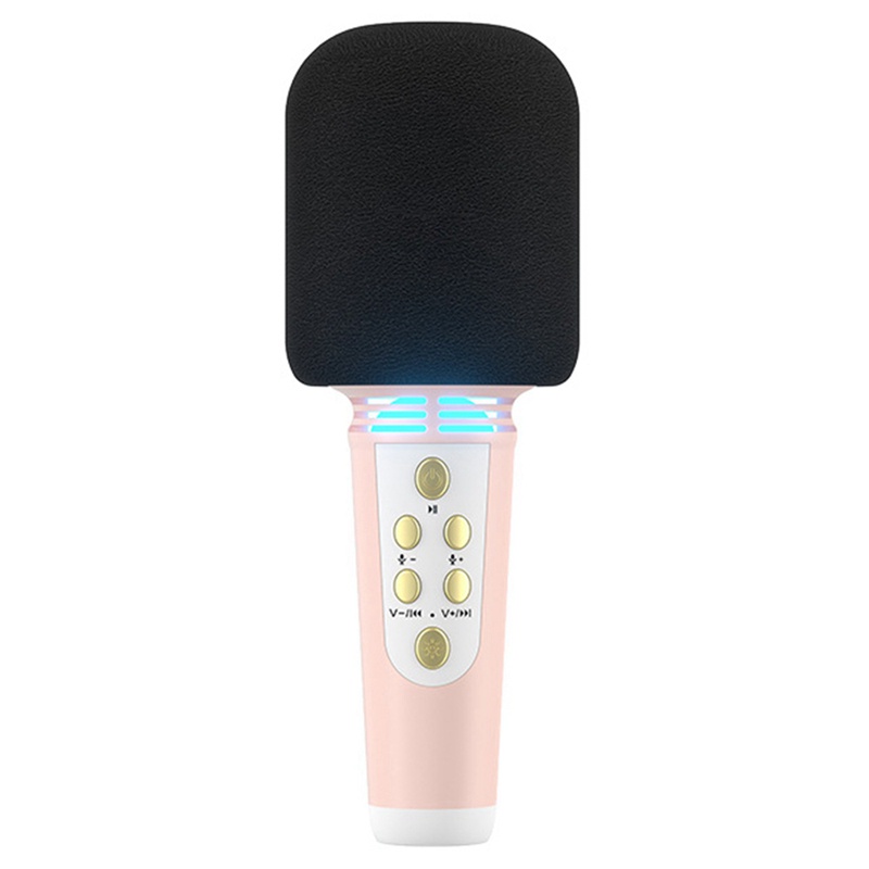 BWireless Bluetooth Microphone Karaoke Handheld Condenser Microphone Portable Colorful Lights