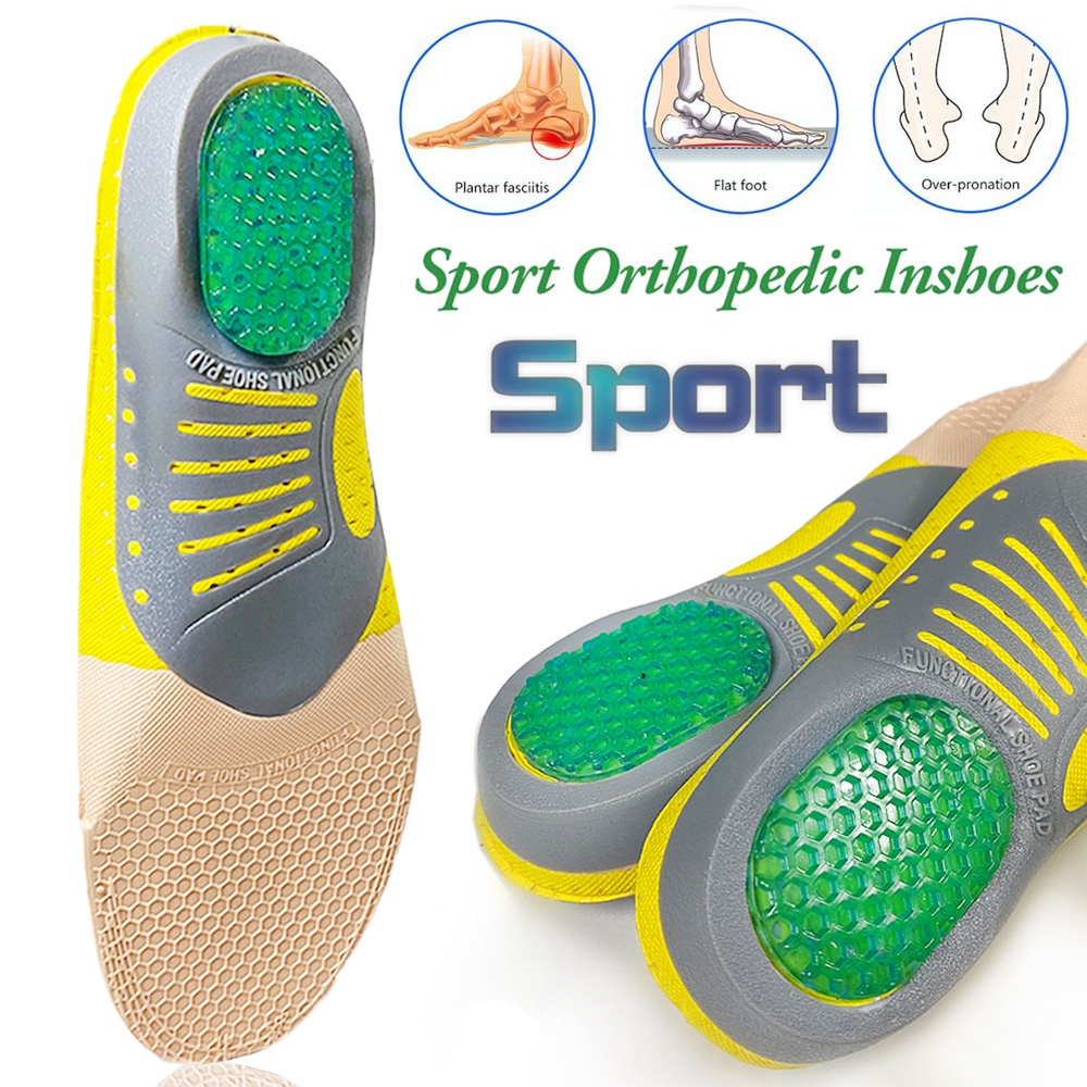 1 คู่กีฬาศัลยกรรมกระดูก Insoles สําหรับเท้าแบน Arch สนับสนุนแทรกใช้สําหรับกีฬาวิ่ง