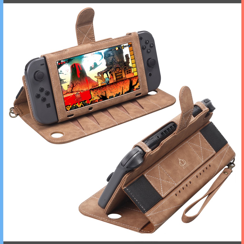 Nintendo Switch Leather Carrying Case With Stand For Console And ...