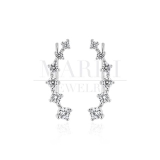 Mardi Jewelry ต่างหูเงินแท้ 925 แบบก้านยาว Crystalline Earpins