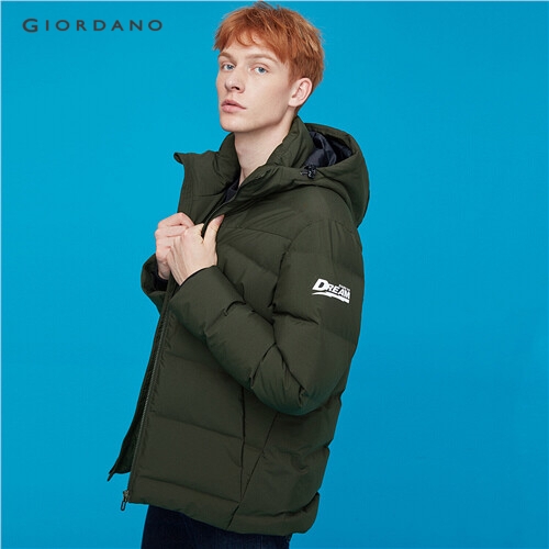 GIORDANO MEN Thick stand collar grey duck down jacket 01079668