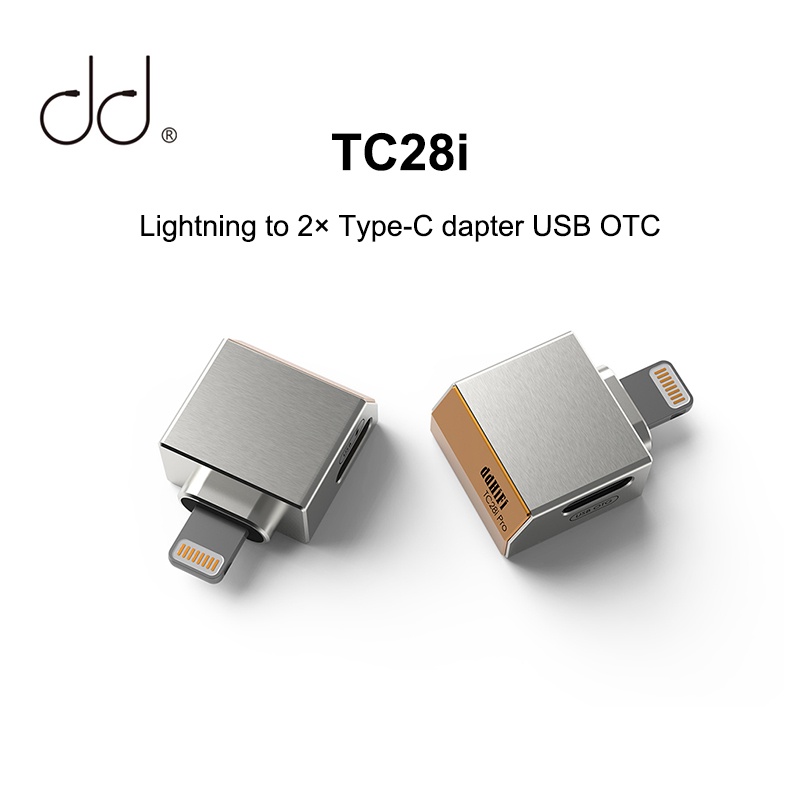Dd DdHiFi TC28i PRO Lighting To Dual Type-C อะแดปเตอร์พาวเวอร์ USB OTG สําหรับอัพเกรด I OS Drivers