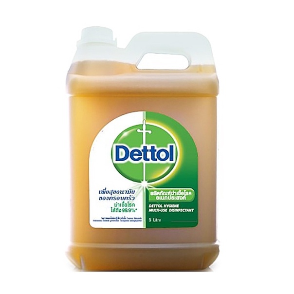 Dettol 5 ลิตร แกลอนใหญ่ เดทตอล น้ำยาฆ่าเชื้อ 5000 ml. 1 ขวด มีตำหนิ ลดราคา ลดราคาพิเศษ