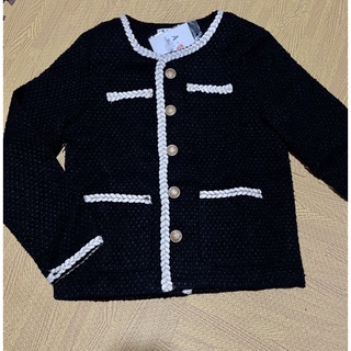 Sale!! Tweed Jacket เสื้อคลุมทวิตสีดำแต่งขอบขาว น่ารัก เกาหลีสุดๆ ผ้าแชแนลอย่างดี