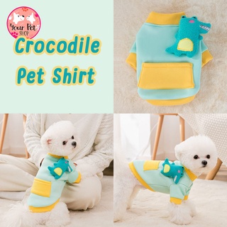 เสื้อแมว หมา ชุดสุนัข ชุดแมว เสื้อลายจระเข้  Crocodile Pet Shirt บุสำลี