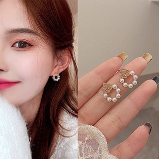 **พร้อมส่งจากไทย** ต่างหูก้านเงิน 925 แต่งลูกปัดมุก สไตล์เกาหลี earrings