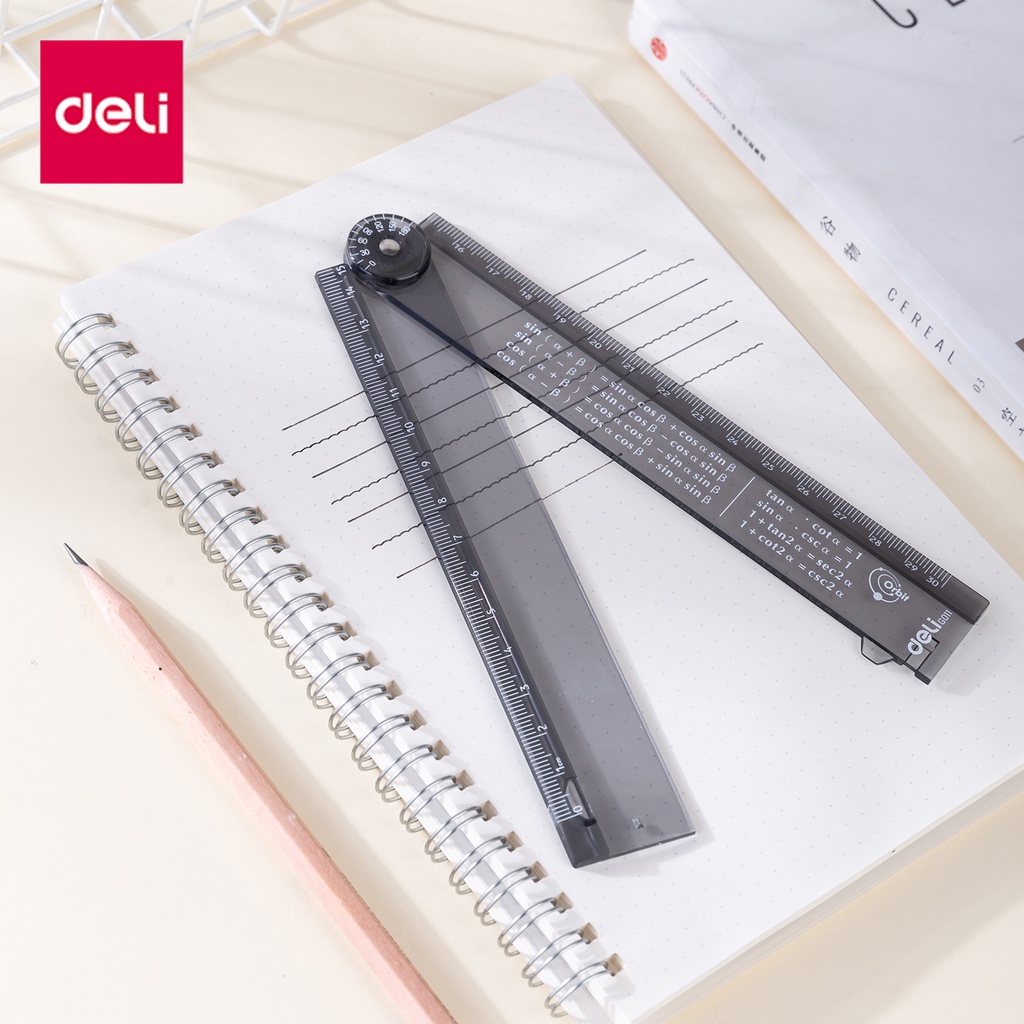Deli ไม้บรรทัด 30 ซม ไม้บรรทัดพับไม้บรรทัดตรงสำหรับนักเรียน โรงเรียน สำนักงาน เครื่องเขียน