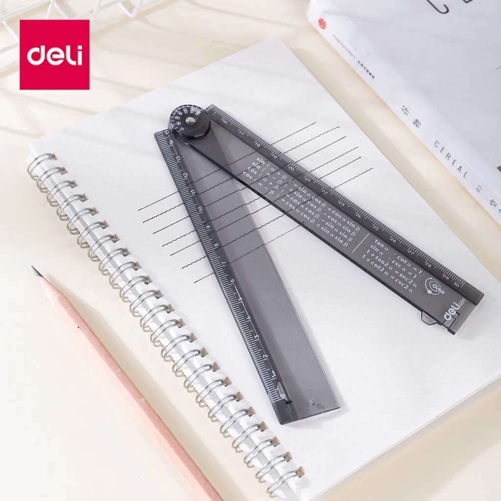Deli ไม้บรรทัด 30 ซม ไม้บรรทัดพับไม้บรรทัดตรงสำหรับนักเรียน โรงเรียน สำนักงาน เครื่องเขียน