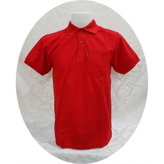 เสื้อโปโล ( polo shirt )แบรนด์ Geeko ตรากวาง สีพื้นชาย สีแดง(สด) gkc - 29M