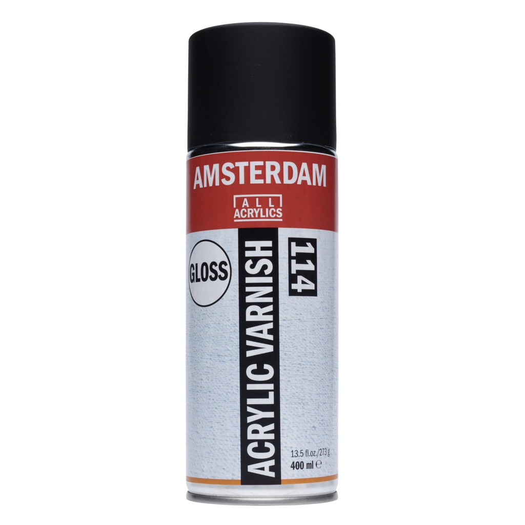 (KTS)สเปรย์เคลือบสีอะครีลิคแบบเงา Acrylic Varnish Spray Amsterdam 114 GLOSS 400ml.