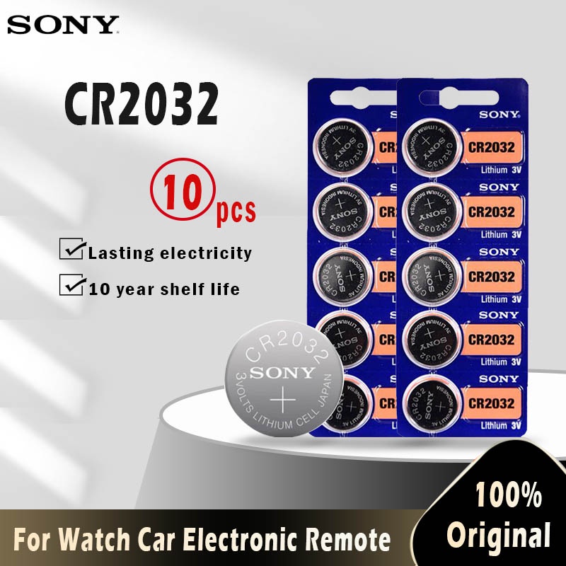 10pcs For SONY CR2032 Lithium Button Coin Cell Batteries 3V CR 2032 DL2032 ECR2032 BR2032 Battery For Watch Electronic R