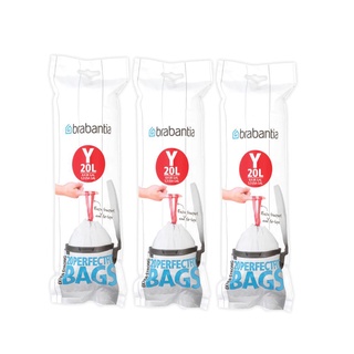 ถุงขยะ สำหรับถังขยะขนาด Y 20ลิตร จำนวน 3 ม้วน 60ใบ สีขาว ถุงขยะ Garbage bag for trash bin size Y 20 liters, 3 rolls, 60