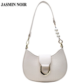 Jasmin Noir กระเป๋าสะพายไหล่ กระเป๋าถือ หนัง Pu ขนาดเล็ก แฟชั่นเรียบง่าย สําหรับสตรี