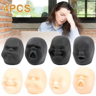 NEW 4pcs Human Face Balls Stress And Anxiety Relief Emotion Vent Ball With Expressions Squeeze Ball For Kids Adults